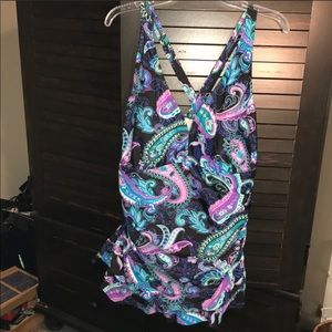 Plus size bathing one piece swimsuit